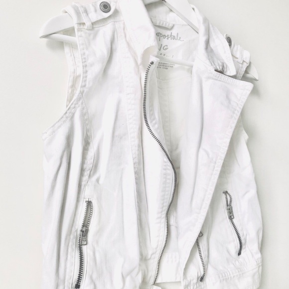 Aeropostale White Vest Moto Jacket - Picture 2 of 3